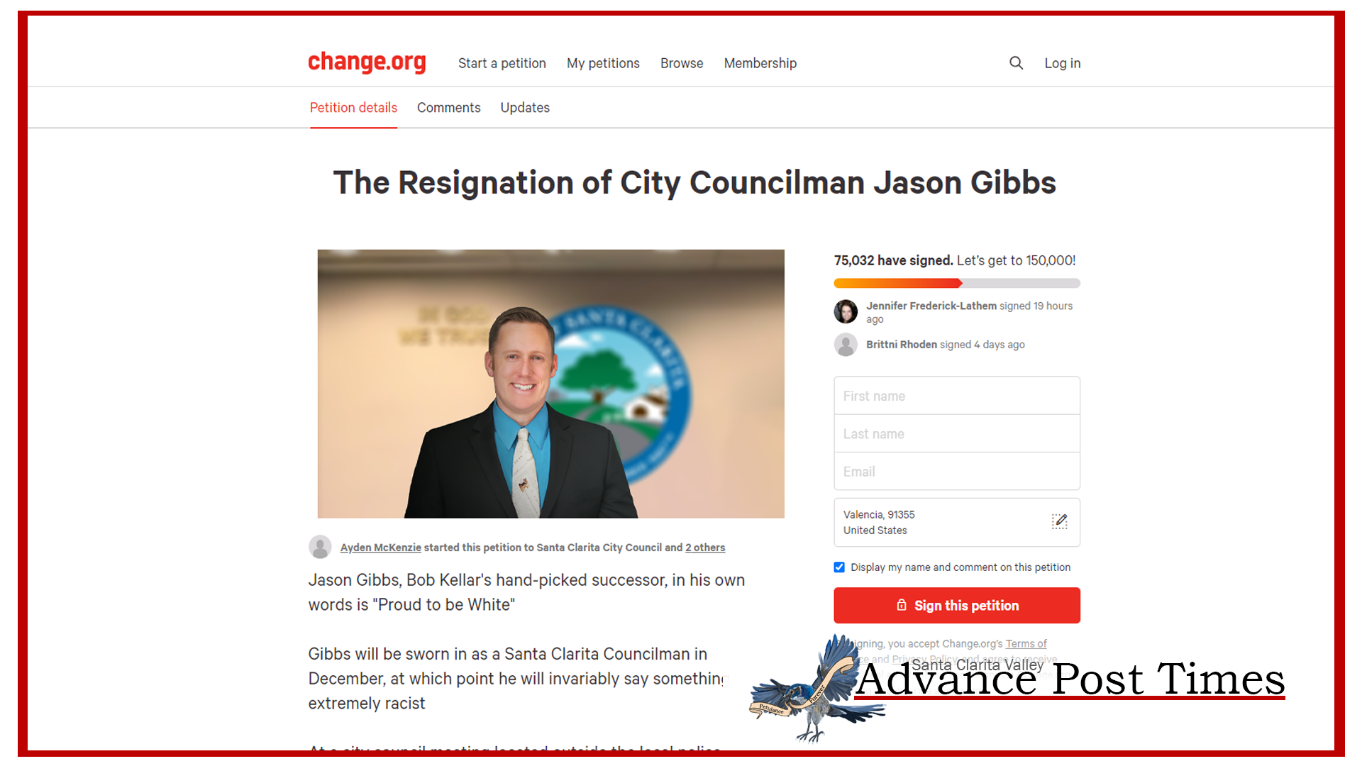 Online Petition Started Calling for Councilman Jason Gibbs to Resign